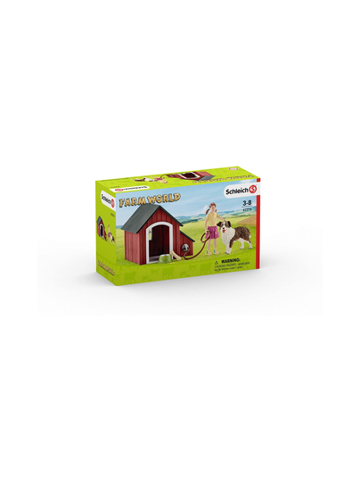 SCHLEICH FARM WORLD Koira ja koirankoppi -setti
