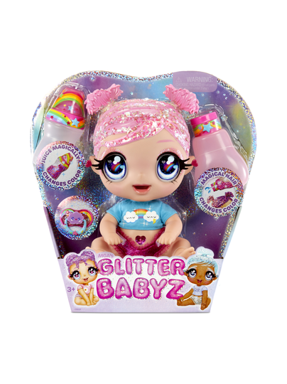 GLITTER BABYZ Interaktiivinen nukke Pink Rainbow, 20 cm