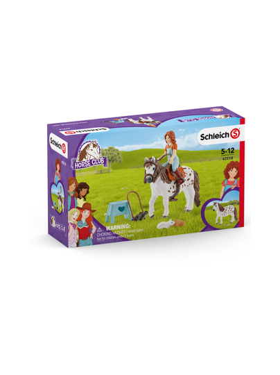 SCHLEICH HORSE CLUB Mia ja Spotty-shetlanninponi