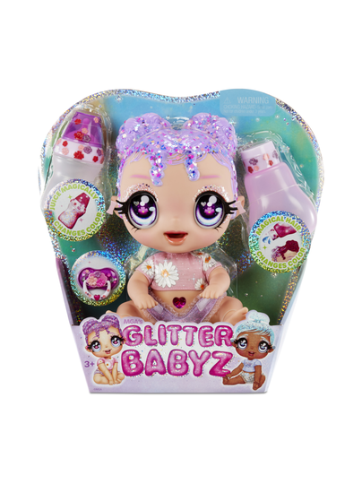 GLITTER BABYZ Interaktiivinen nukke Lavender Flower, 20 cm