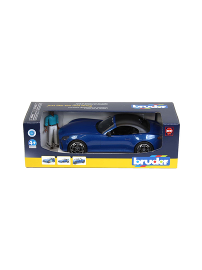 BRUDER Roadster-urheiluauto kuljettajalla, 1:16