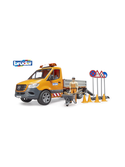 BRUDER MB Sprinter UPS lisälaitteilla+työmies