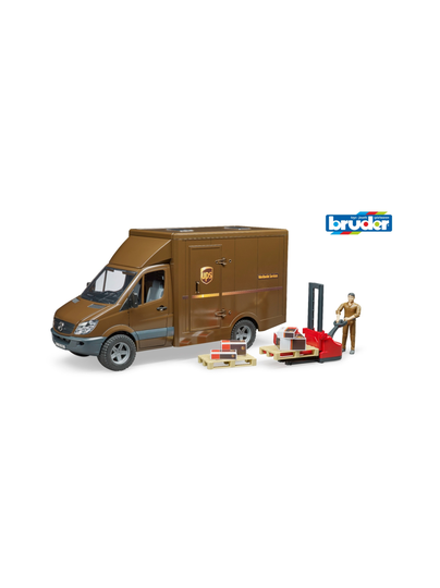 BRUDER Mercedes-Benz Sprinter UPS, kuljettaja ja lisävarusteet, 1:16